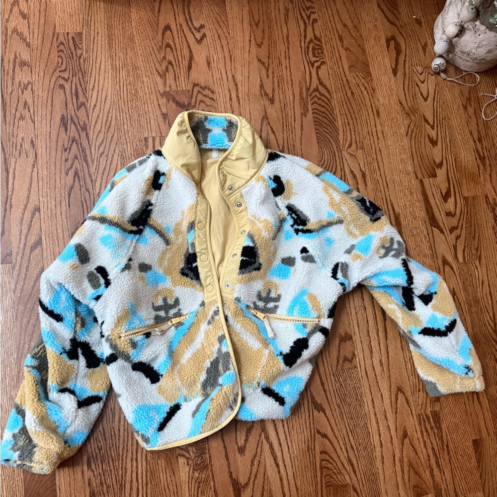 Hit the slopes free people movement printed fleece jacket